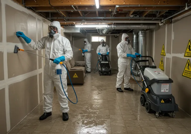 Basement Moisture Removal and Structural Drying process in Orange Cove, CA